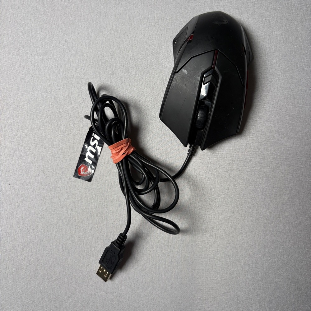MSI Interceptor DS B1 Wired Optical Gaming Mouse Black Red LED